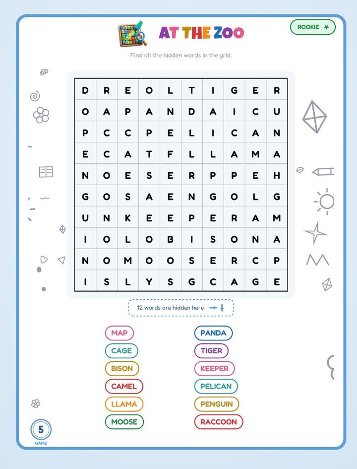 The word search — Animals