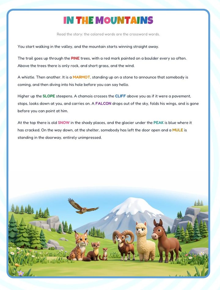 The reading page — Animals