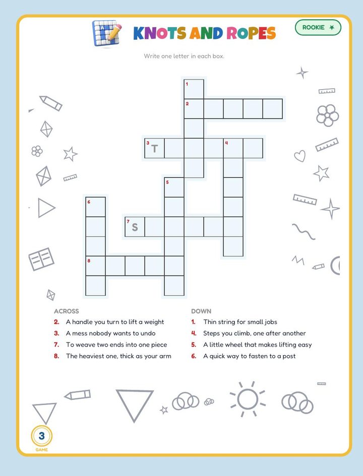 The crossword — Pirates and Treasure