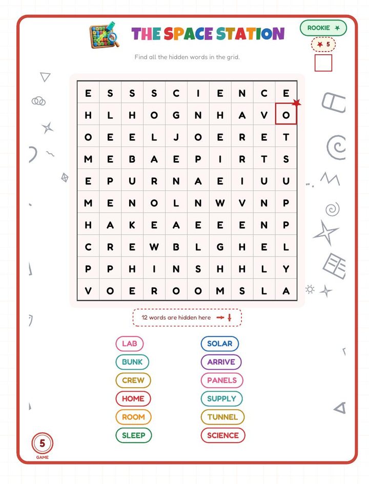 The word search — Space and the Universe